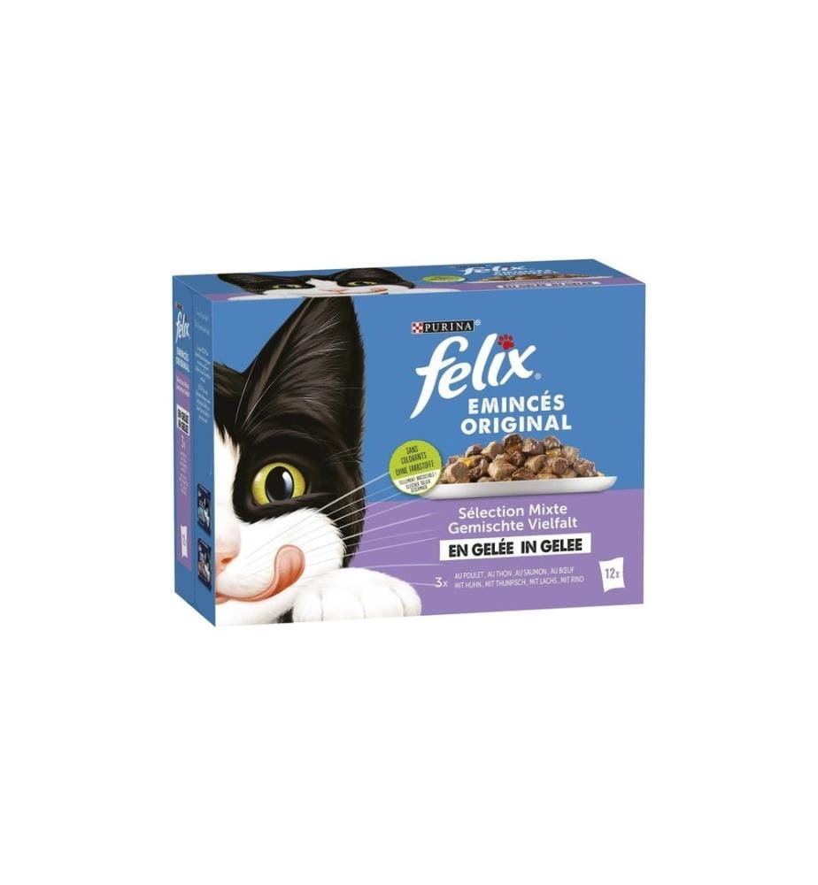 FELIX - Nassfutter Fleisch & Fisch in Gelée, 12 x 85 g