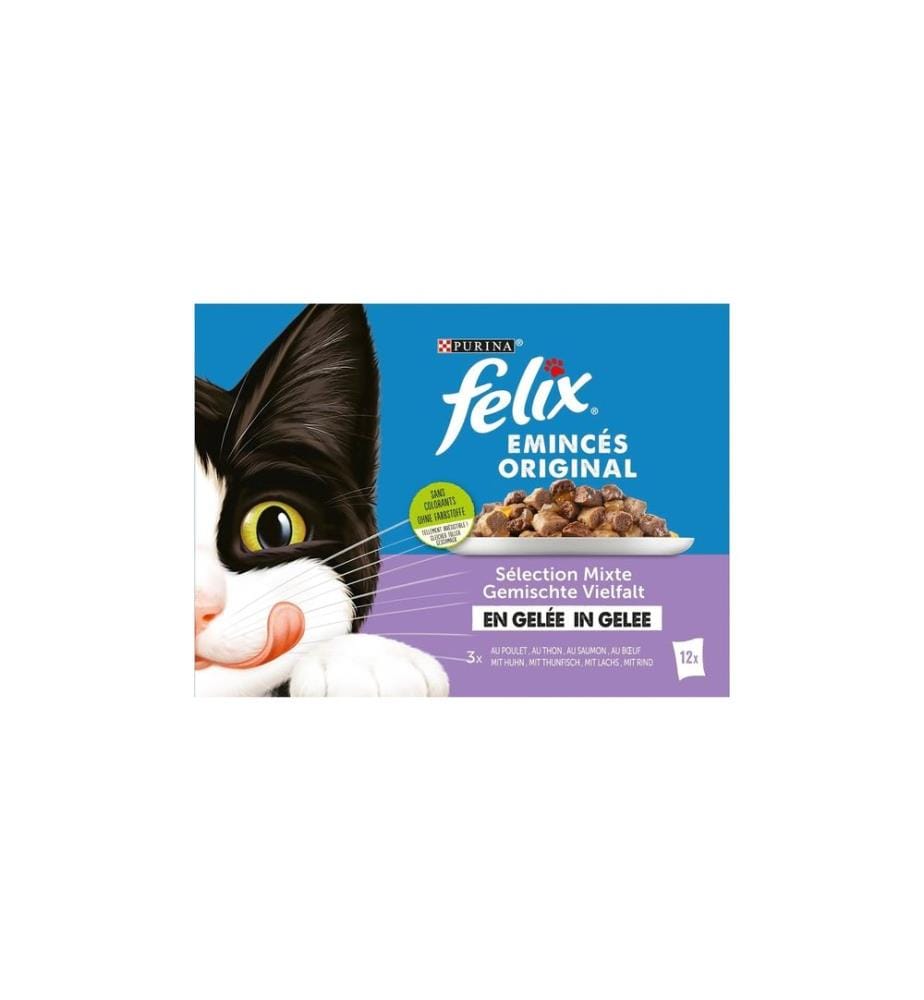FELIX - Nassfutter Fleisch & Fisch in Gelée, 12 x 85 g