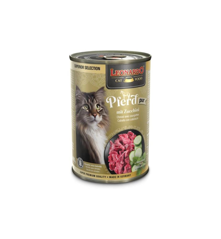 LEONARDO CAT FOOD - Nassfutter Superior Selection Pferd, 400 g