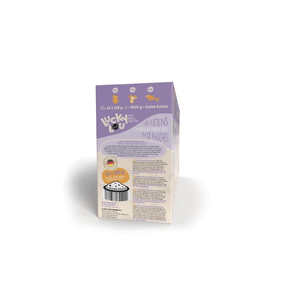 Lucky Lou - Alimentation humide Lifestage Kitten Kiddy Mix-Box, 12 x 125 g