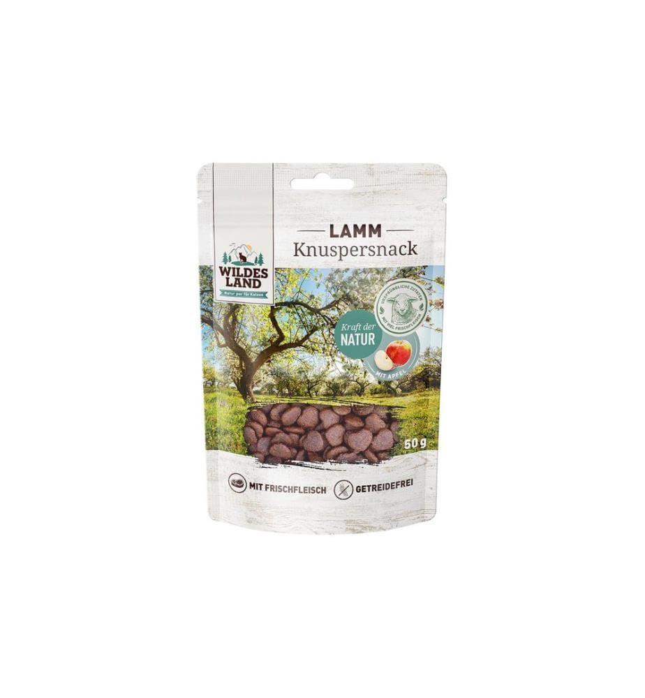 WILDES LAND - Collation pour chat Snack croustillant à l'agneau et à la pomme 50 g