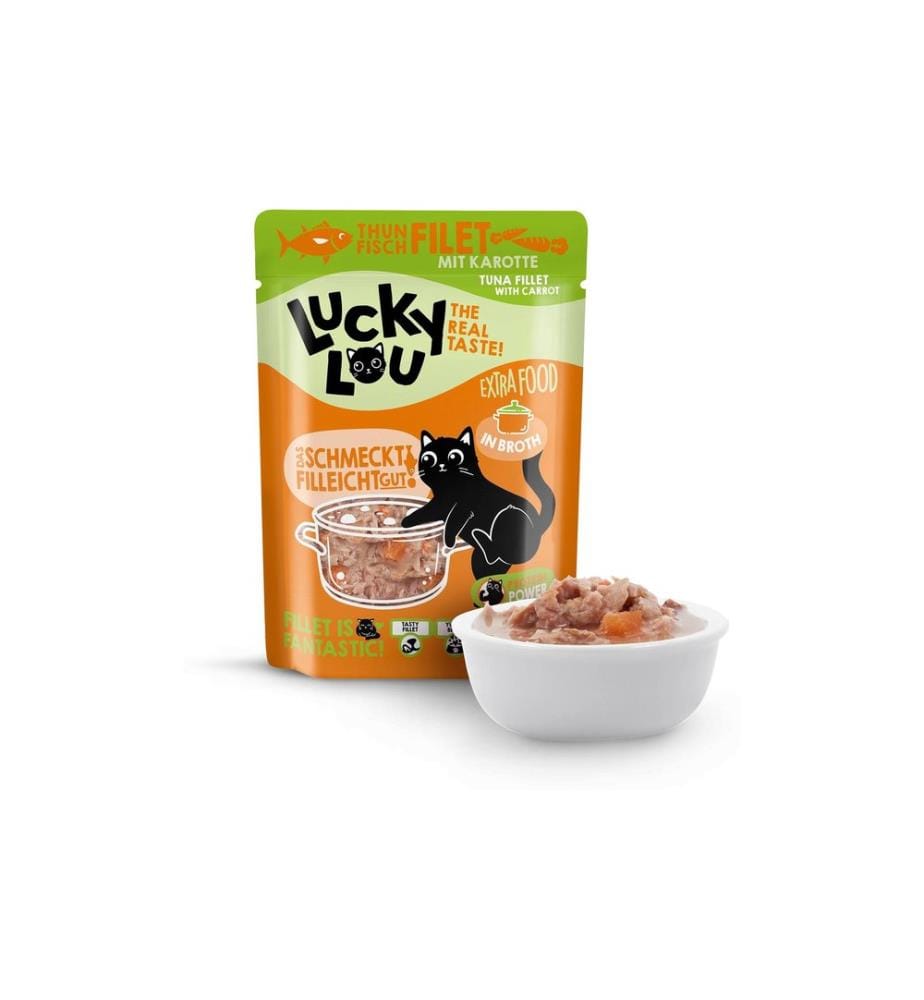 Lucky Lou - Extra Food Thunfisch mit Karotte in Sud, 70 g