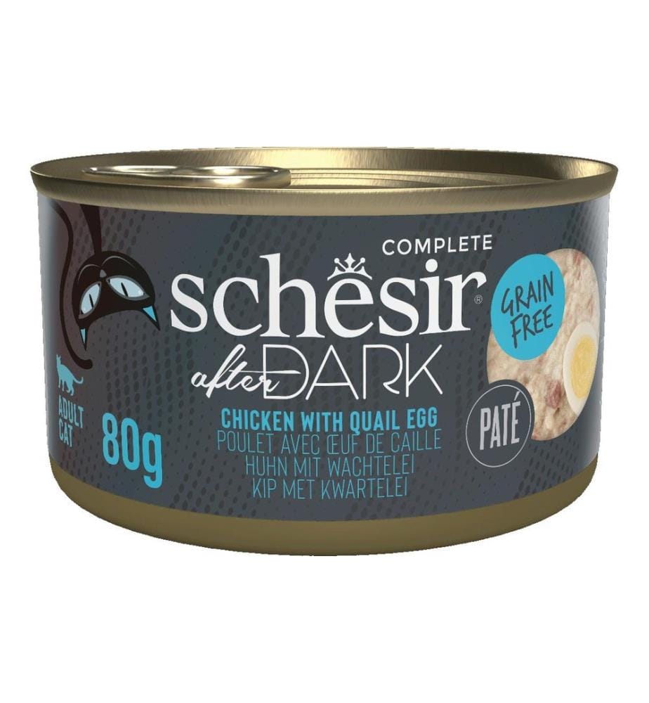 SCHESIR - Nassfutter after Dark Complete Paté Huhn mit Wachtelei, 80 g