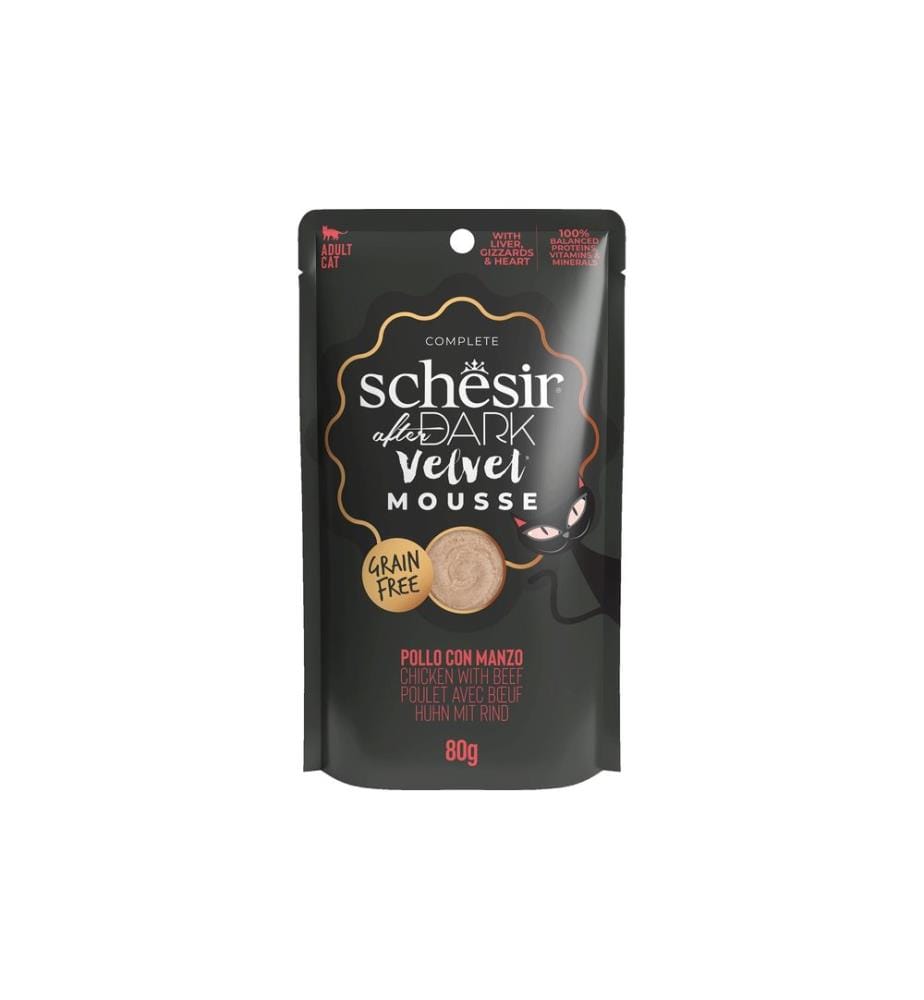 SCHESIR - Alimentation humide after Dark Velvet Mousse Poulet avec Boeuf, 80 g