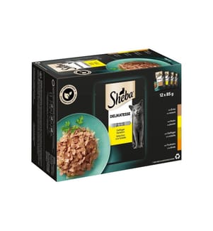 SHEBA - Nassfutter Delikatesse Gelee Geflügel Variation, 12 x 85g