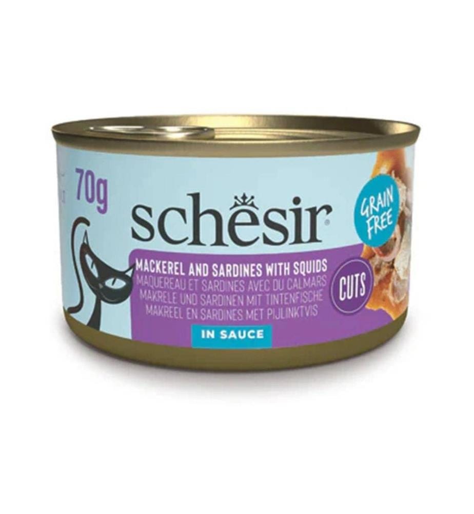 SCHESIR - Nassfutter Sardinenfilets und Makrelenfilets 70 g