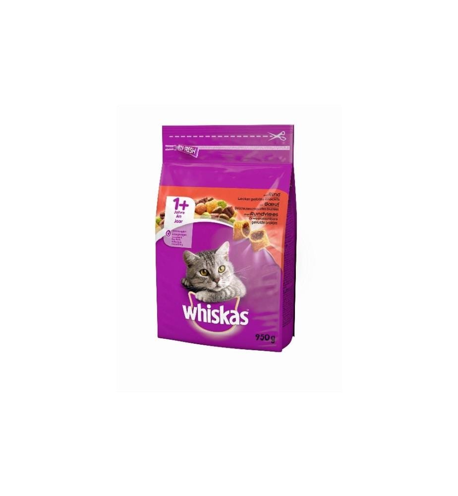 WHISKAS - Alimentation sèche Adulte Boeuf, 950 g