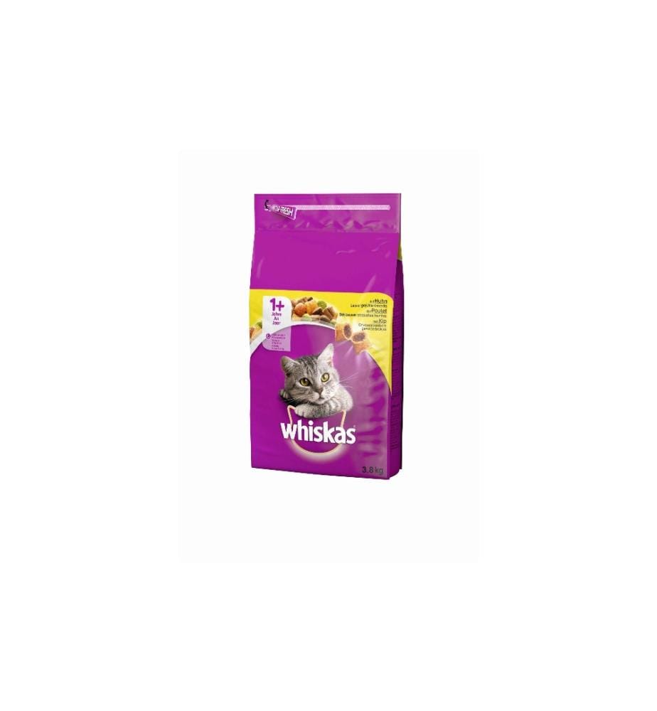 WHISKAS - Alimentation sèche Adulte Poulet, 3.8 kg