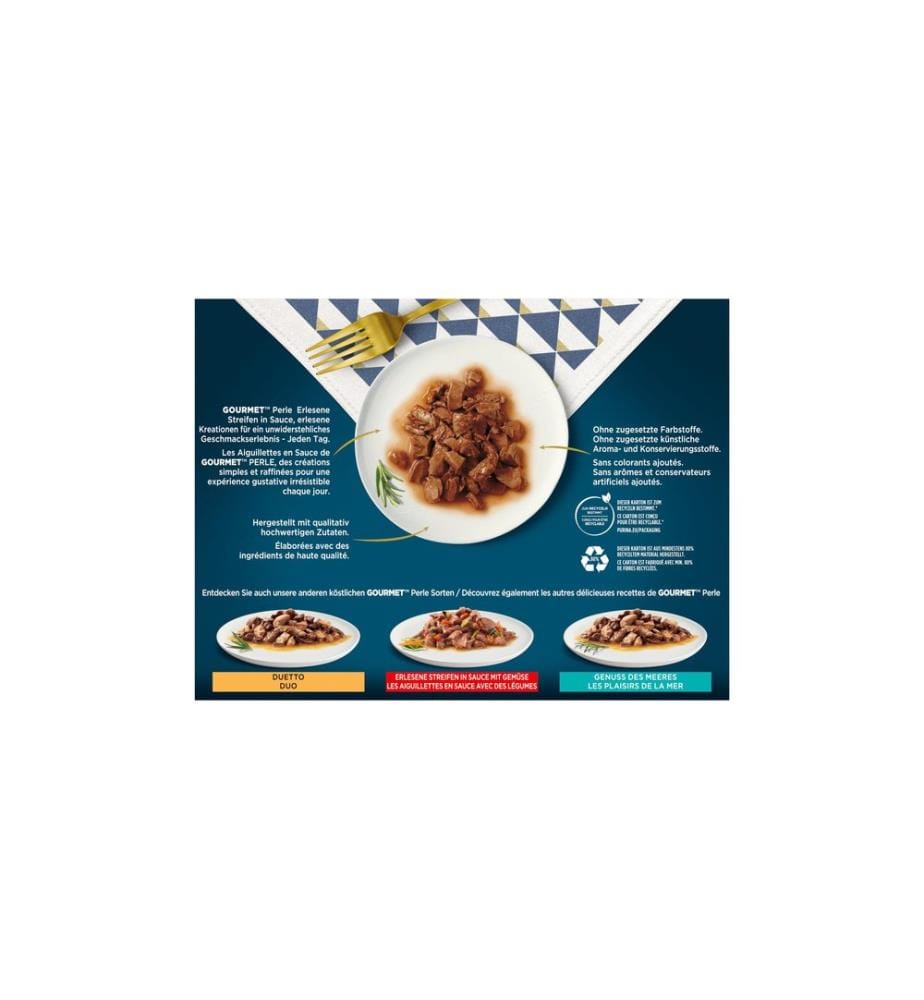Purina Gourmet Nourriture humide Gourmet Perle Émincé en sauce, 12 x 85g
