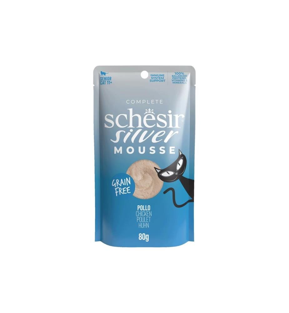 Schesir Nassfutter Silver Senior Mousse Huhn, 80 g