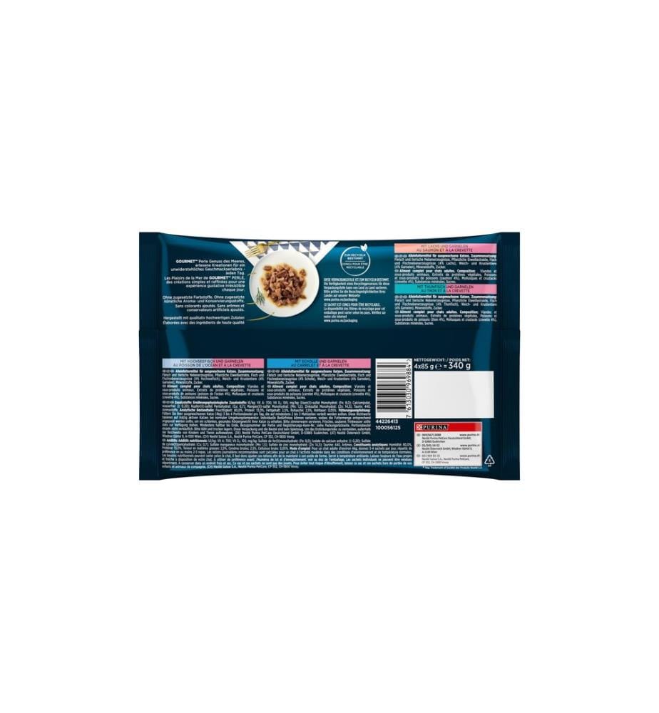 Purina Gourmet Nourriture humide Gourmet Perle Délices de la mer, 4 x 85 g