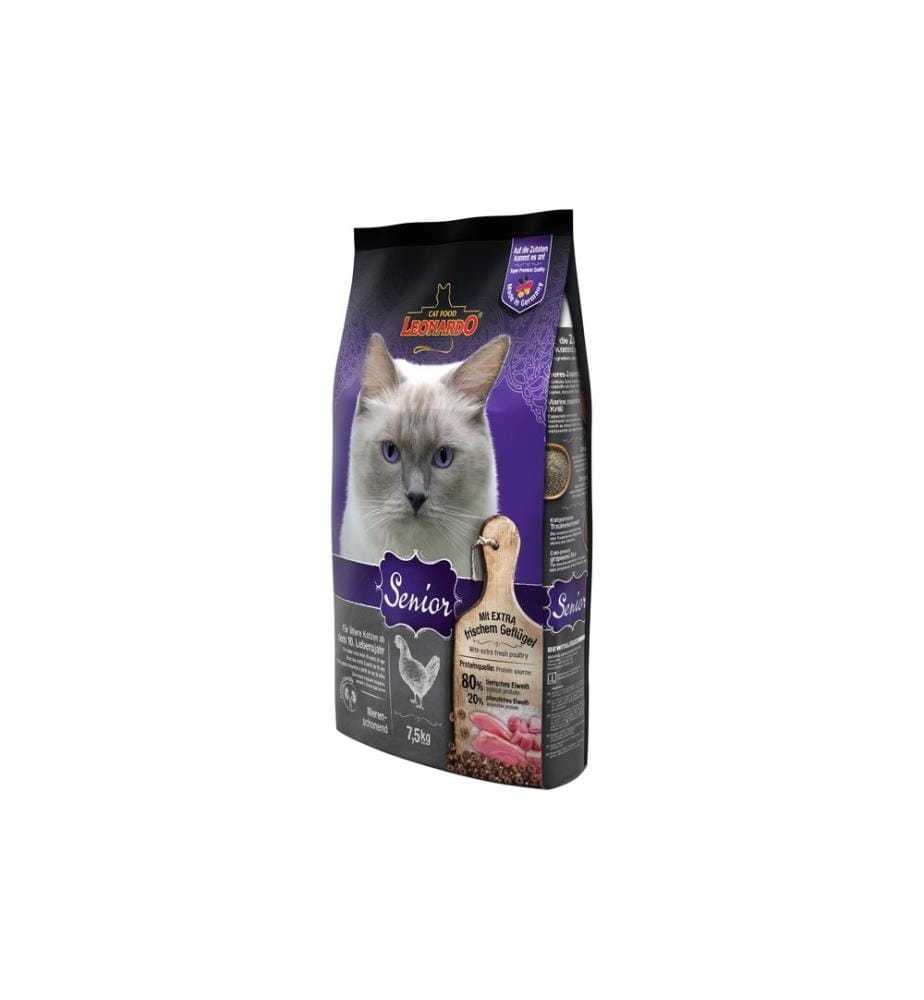 Leonardo Croquettes pour chat Senior Volaille, 7.5 kg
