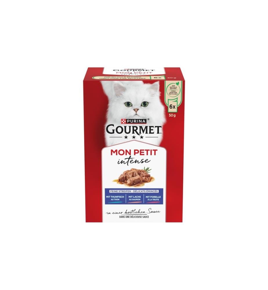 Purina Gourmet Alimentation humide Mon Petit Intense Poisson 6 x 50 g