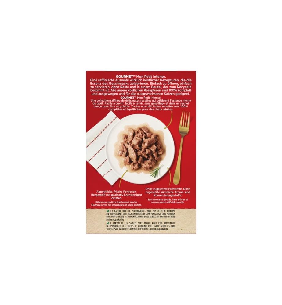 Purina Gourmet Alimentation humide Mon Petit Intense Poisson 6 x 50 g