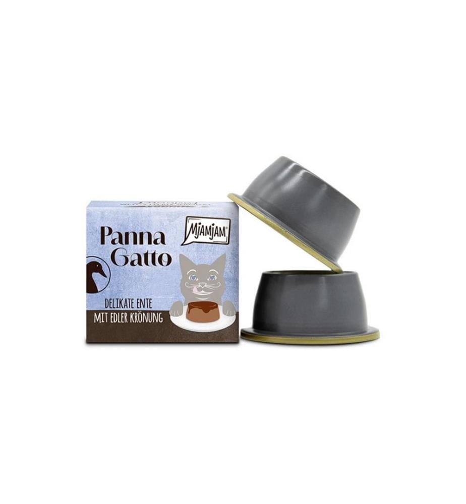 Mjamjam Panna Gatto Canard avec noble couronnement, 2 x 80 g