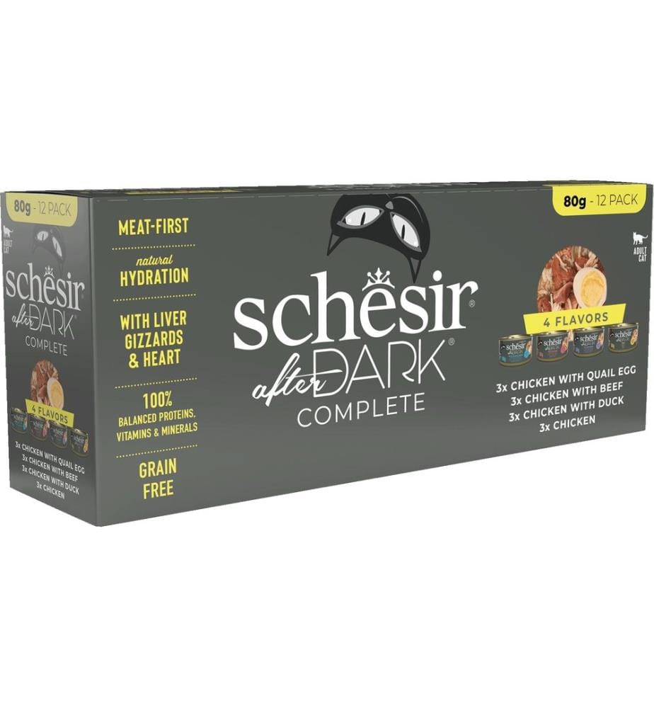 Schesir Nassfutter after Dark Complete Brühe Multipack, 12 x 80 g