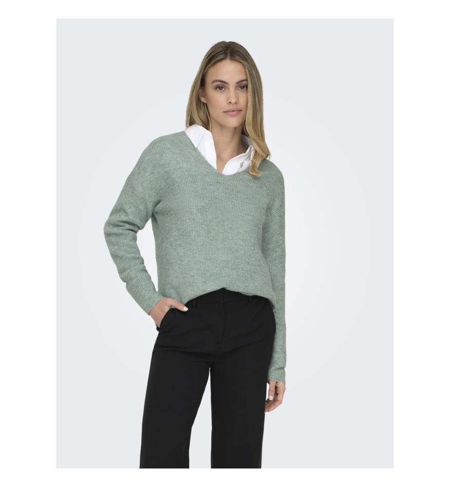 Pull-over - Mélange bleu surf