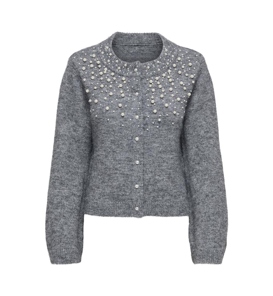 Strickjacke - Medium Grey Melange Fmop