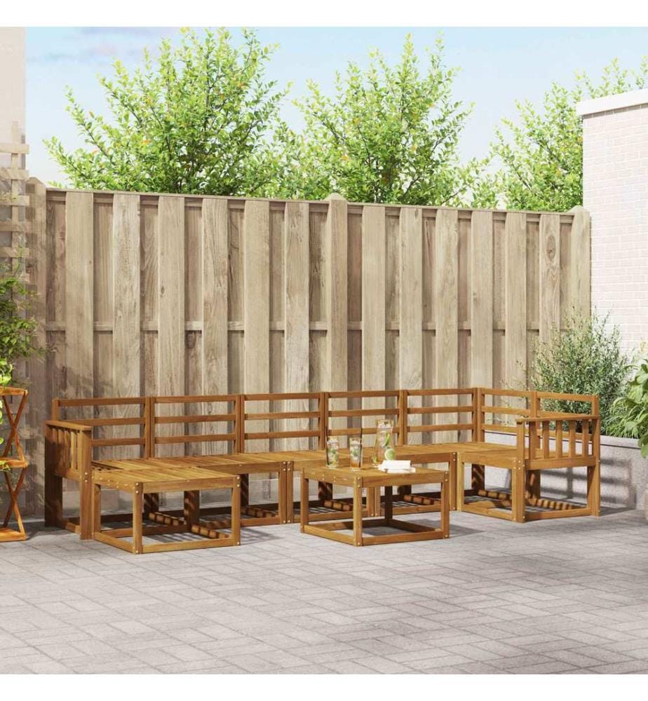 vidaXL Ensemble de canapés d'extérieur 8 pcs Naturel