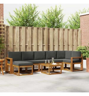 vidaXL Outdoor-Sofagarnitur mit Kissen 8 pcs Natur und Anthrazit
