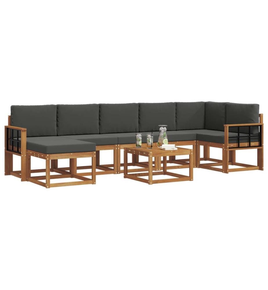 vidaXL Ensemble de canapés d'extérieur 8 pcs Naturel et Anthracite