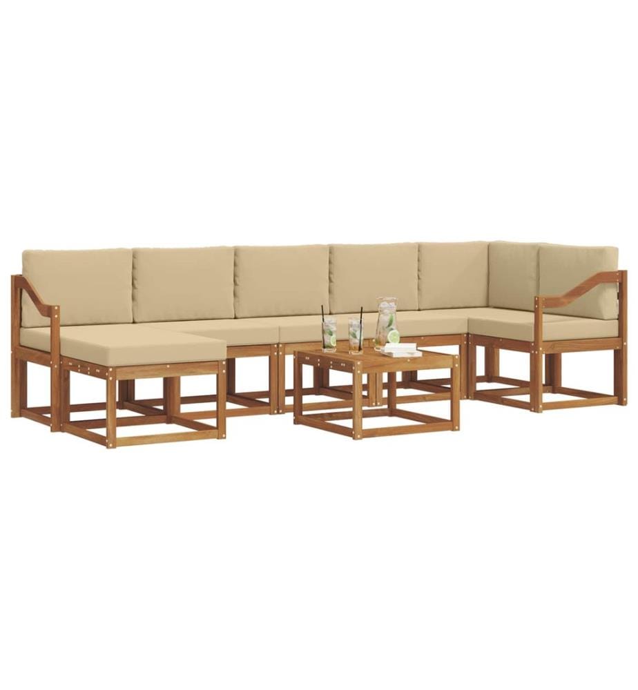 vidaXL Ensemble de canapés d'extérieur 8 pcs Naturel et Beige