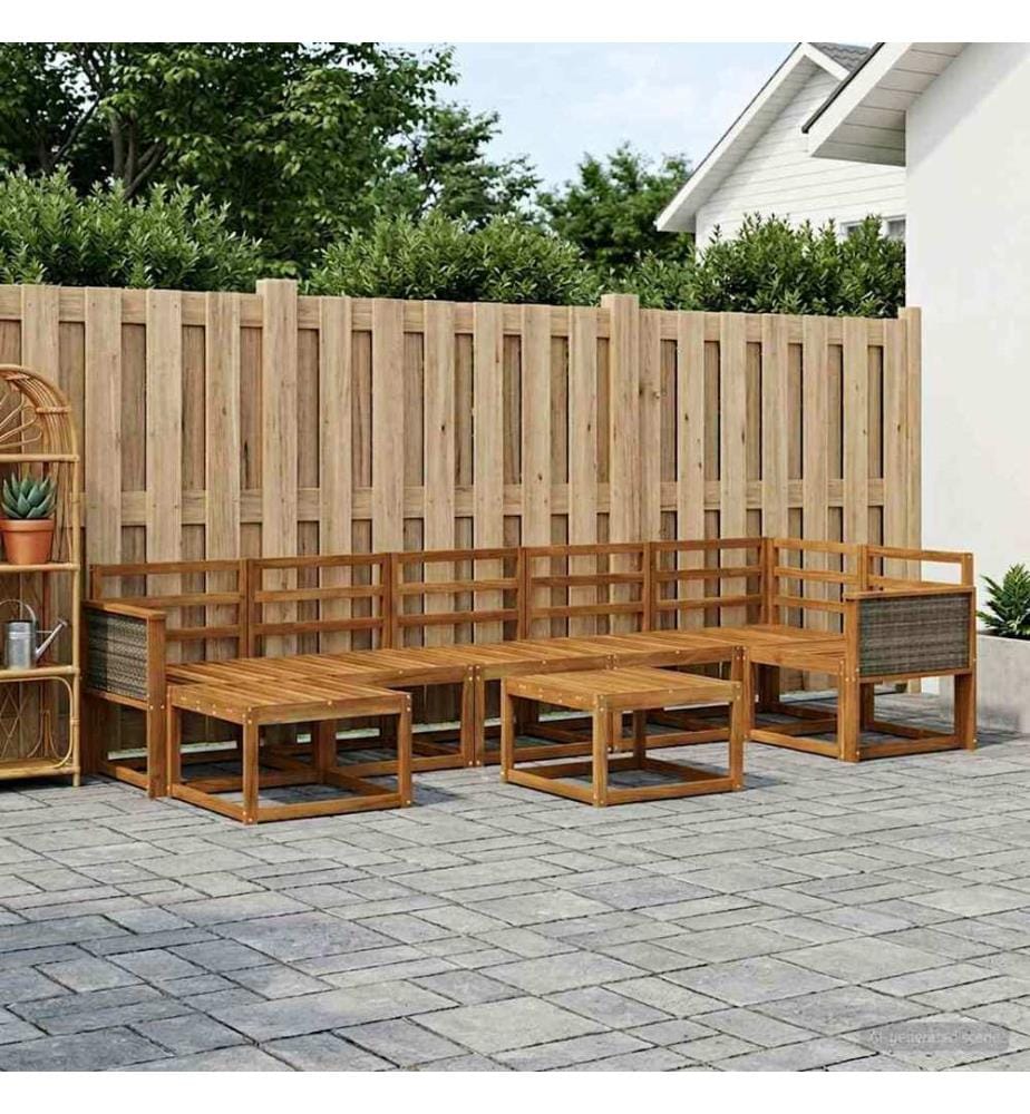 vidaXL Ensemble de canapés d'extérieur 8 pcs Naturel