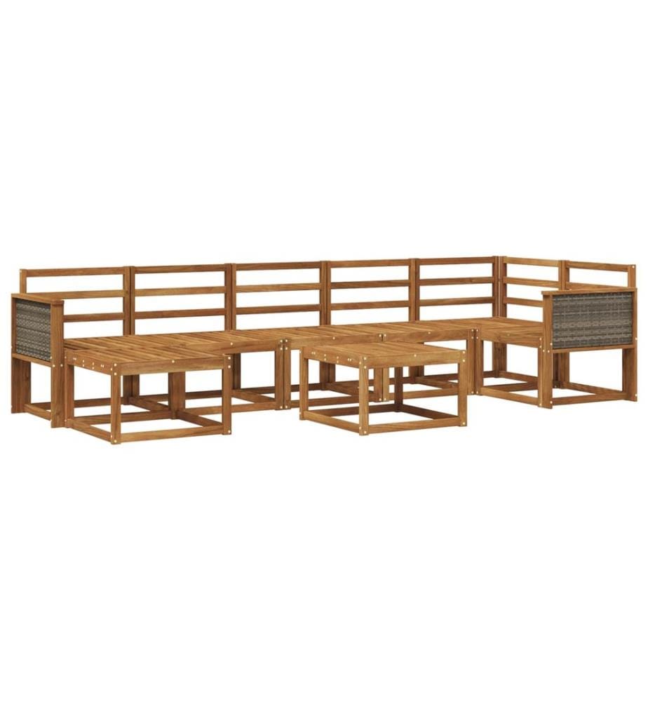 vidaXL Ensemble de canapés d'extérieur 8 pcs Naturel