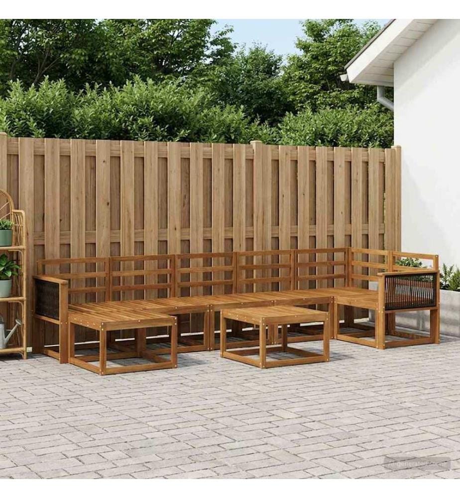 vidaXL Ensemble de canapés d'extérieur 8 pcs Naturel