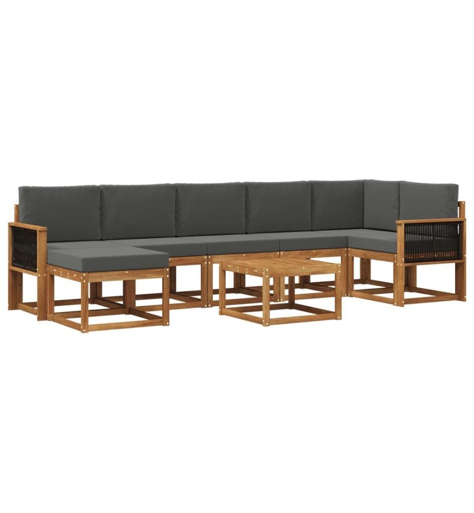 vidaXL Ensemble de canapés d'extérieur 8 pcs Naturel et Anthracite