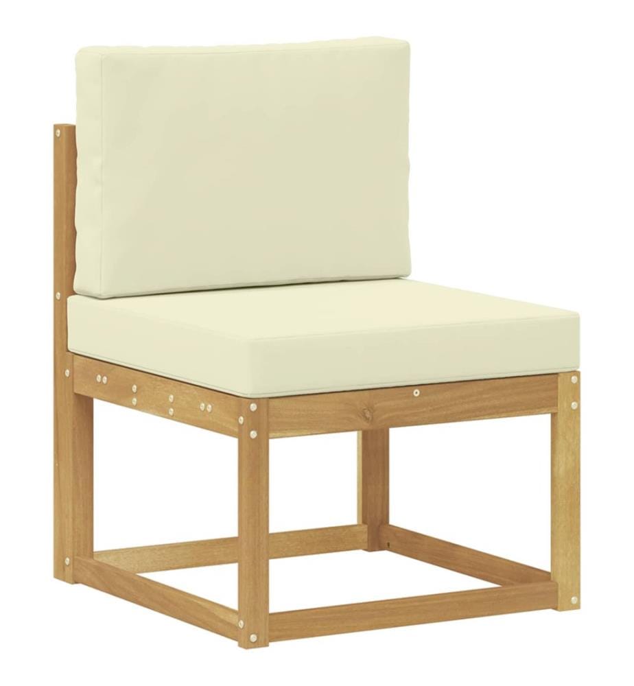 vidaXL Outdoor-Sofagarnitur mit Kissen 8 pcs Weiss und Creme Polyester