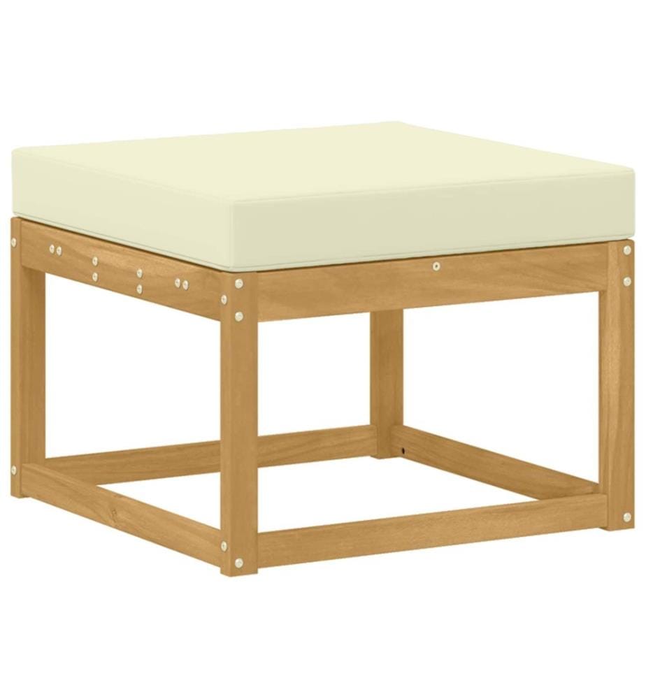 vidaXL Outdoor-Sofagarnitur mit Kissen 8 pcs Weiss und Creme Polyester