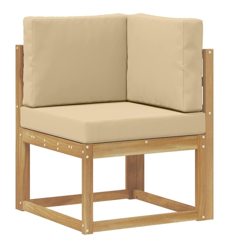 vidaXL Outdoor-Sofagarnitur mit Kissen 8 pcs Weiss und Beige Polyester