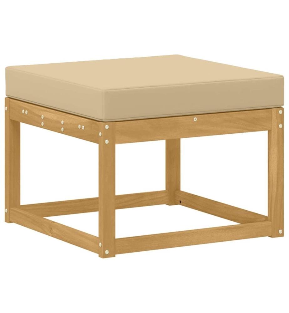 vidaXL Outdoor-Sofagarnitur mit Kissen 8 pcs Weiss und Beige Polyester