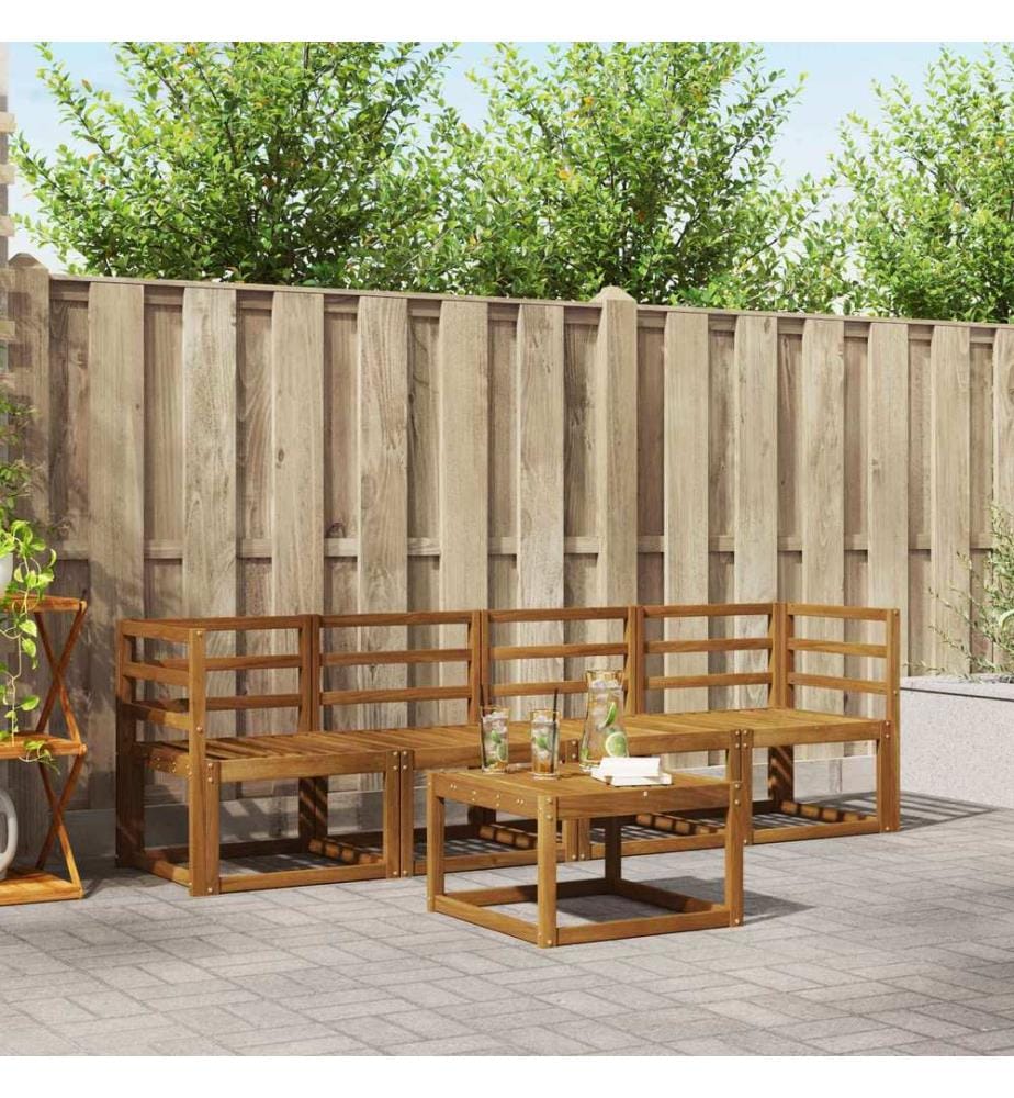 vidaXL Ensemble de canapés d'extérieur 5 pcs Naturel