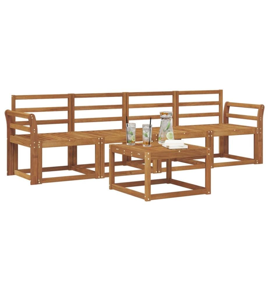 vidaXL Ensemble de canapés d'extérieur 5 pcs Naturel