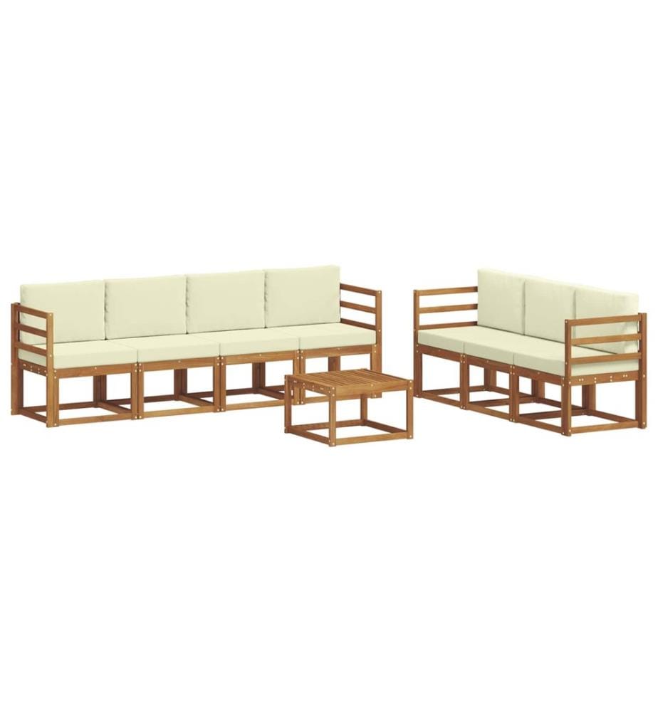 vidaXL Ensemble de canapés d'extérieur 8 pcs Naturel et Crème