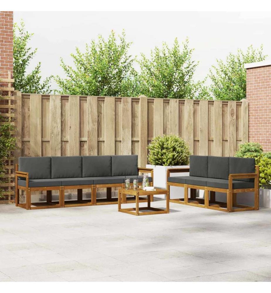 vidaXL Ensemble de canapés d'extérieur 8 pcs Naturel et Anthracite