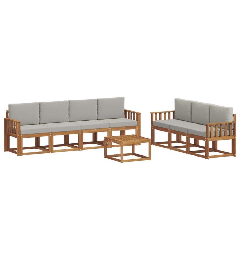 vidaXL Ensemble de canapés d'extérieur 8 pcs Gris Naturel et Clair