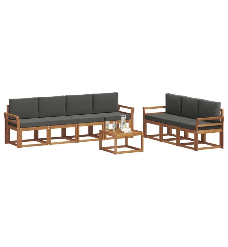 vidaXL Ensemble de canapés d'extérieur 8 pcs Naturel et Anthracite