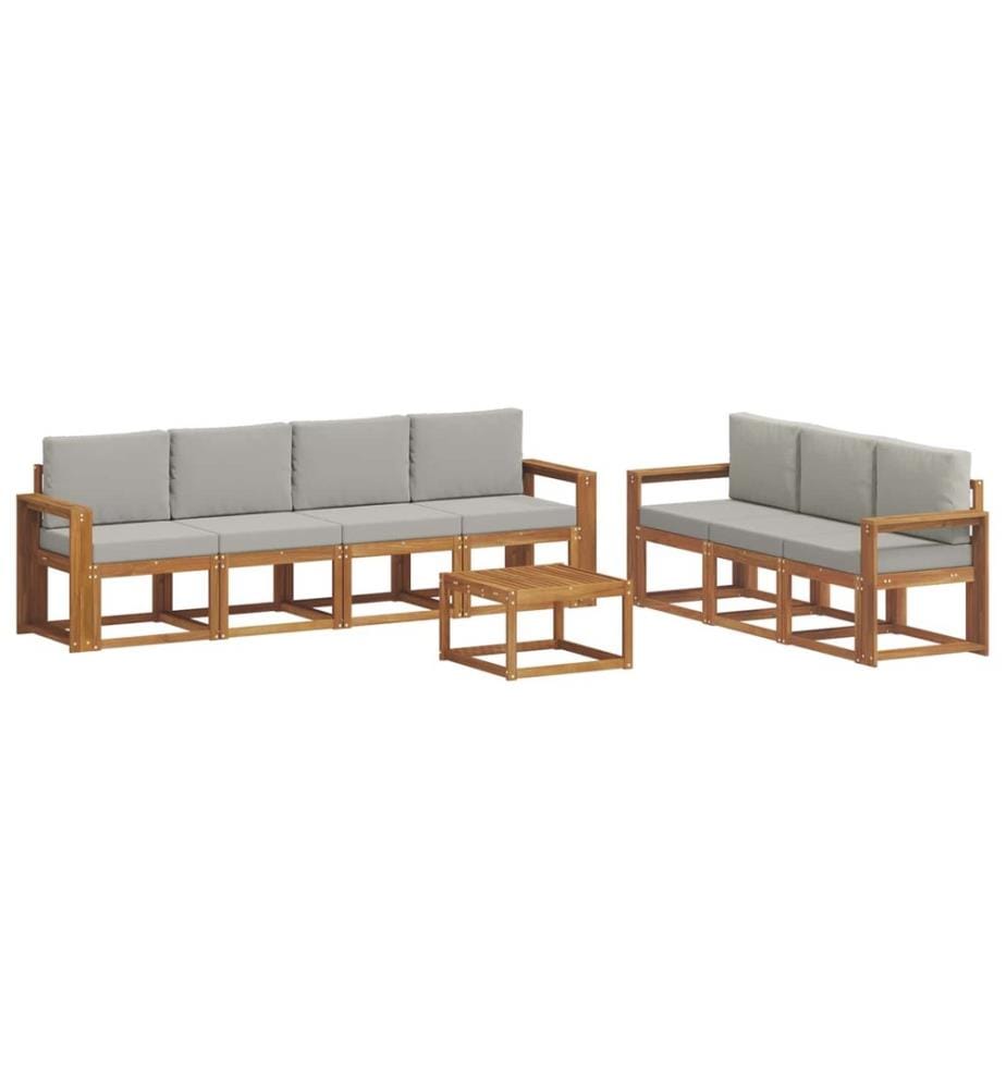 vidaXL Ensemble de canapés d'extérieur 8 pcs Gris Naturel et Clair