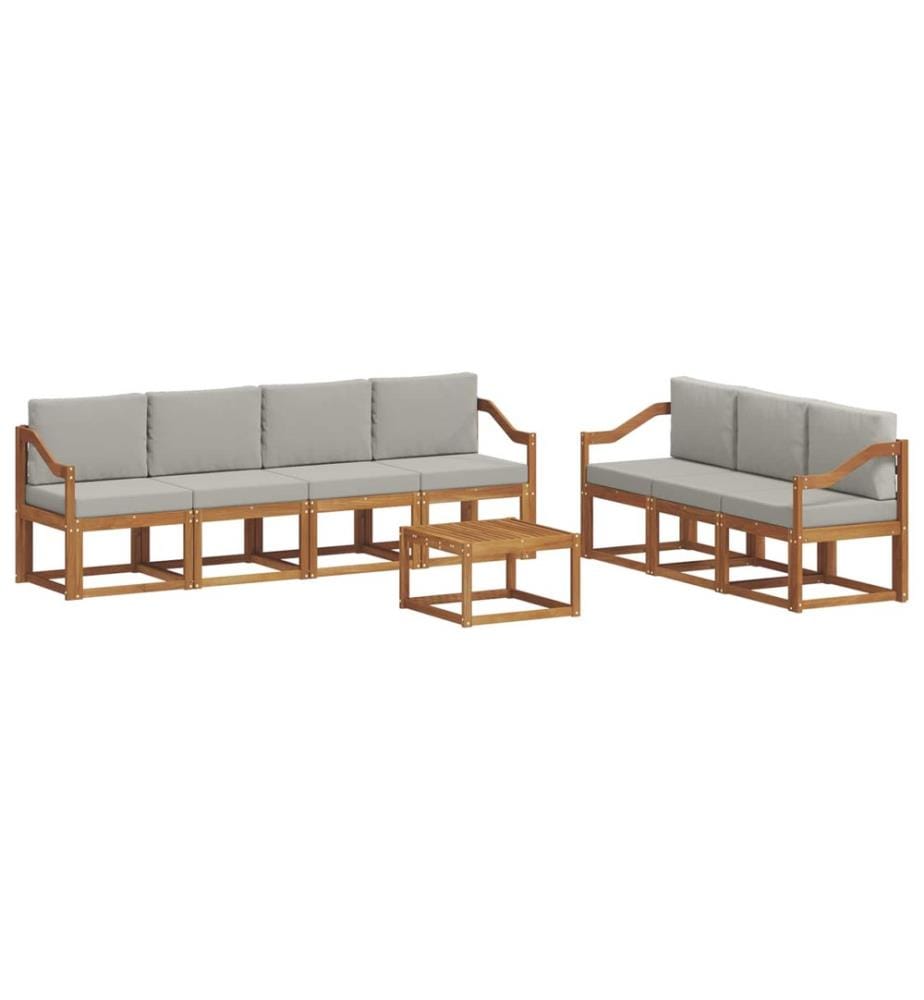 vidaXL Ensemble de canapés d'extérieur 8 pcs Gris Naturel et Clair