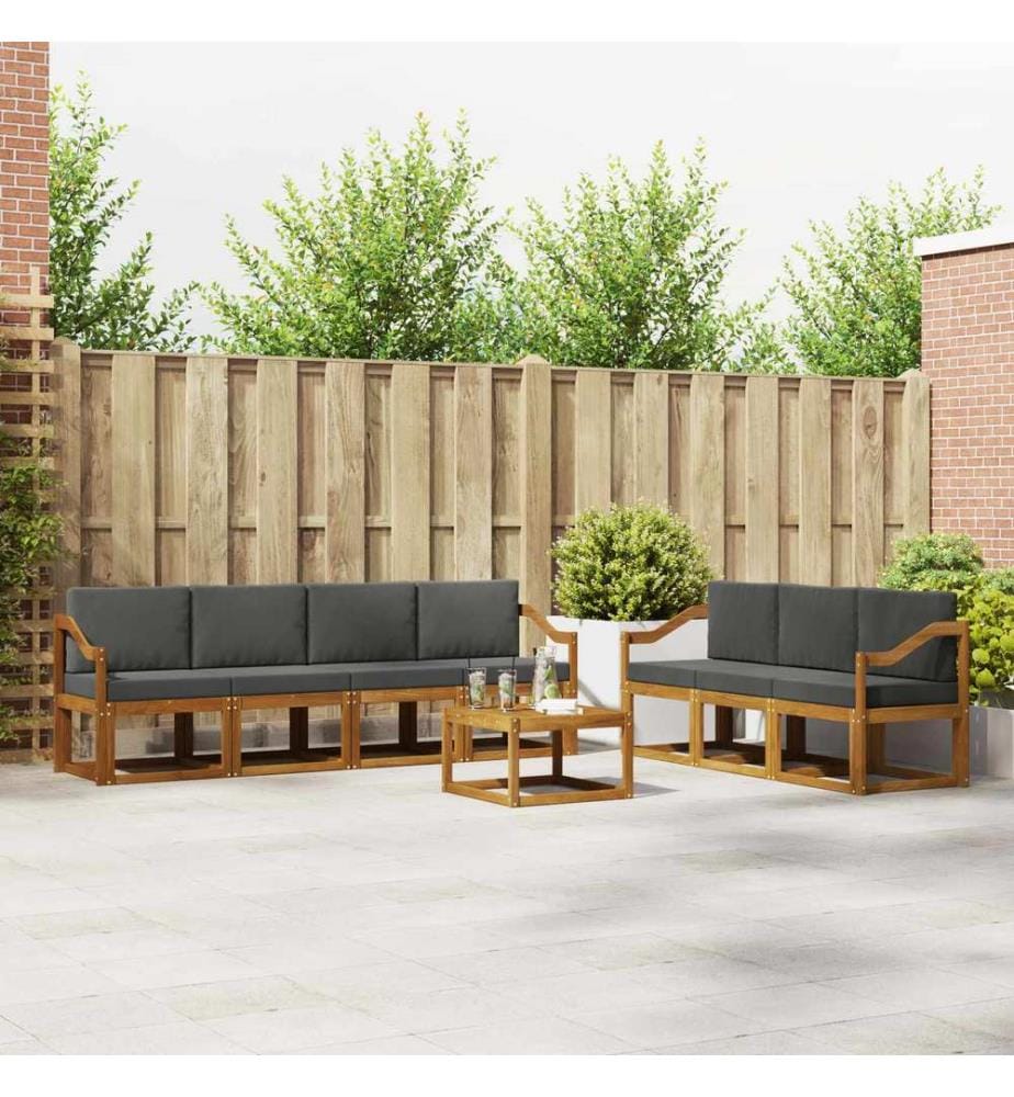 vidaXL Ensemble de canapés d'extérieur 8 pcs Naturel et Anthracite