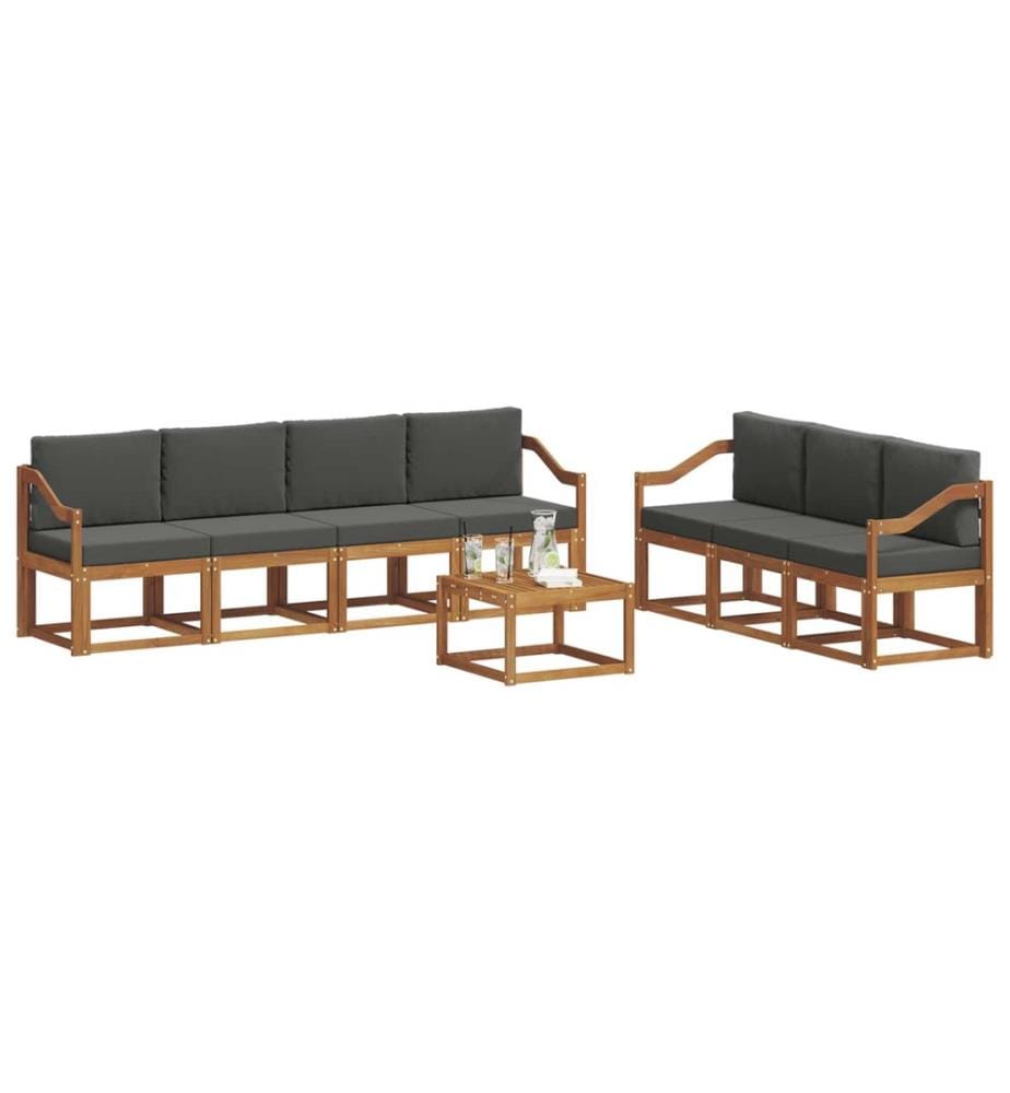 vidaXL Ensemble de canapés d'extérieur 8 pcs Naturel et Anthracite