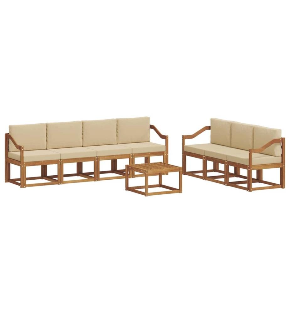 vidaXL Ensemble de canapés d'extérieur 8 pcs Naturel et Beige