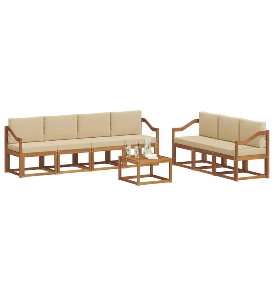 vidaXL Ensemble de canapés d'extérieur 8 pcs Naturel et Beige