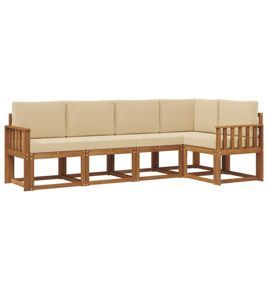 vidaXL Ensemble de canapés d'extérieur 5 pcs Naturel et Beige