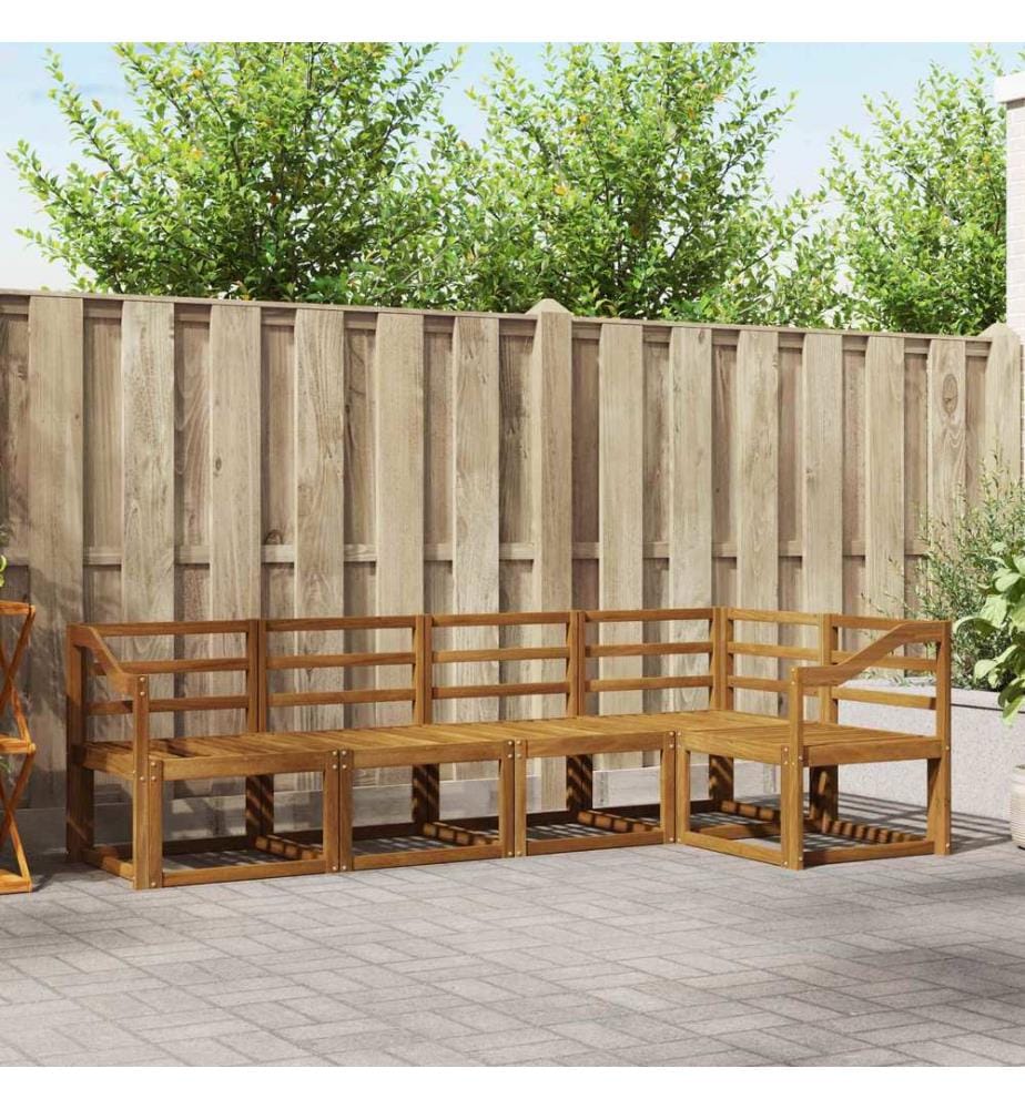 vidaXL Ensemble de canapés d'extérieur 5 pcs Naturel