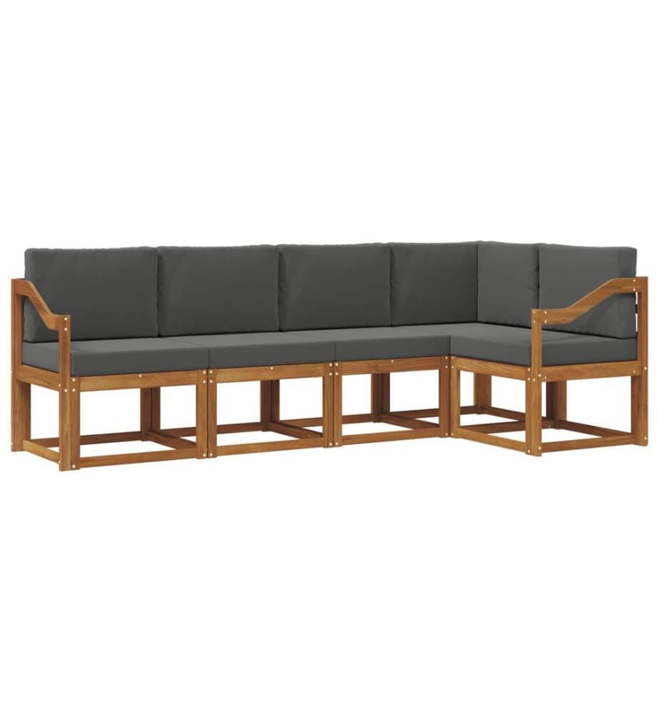 vidaXL Ensemble de canapés d'extérieur 5 pcs Naturel et Anthracite