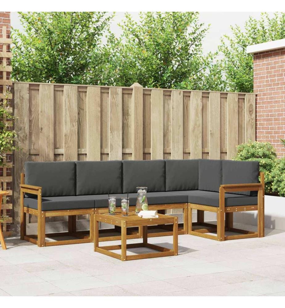 vidaXL Ensemble de canapés d'extérieur 6 pcs Naturel et Anthracite